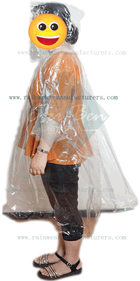 Transparent PE ladies waterproof poncho